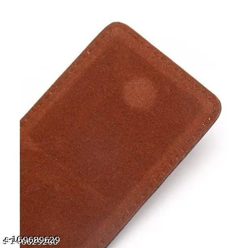 Solid PU card holder, 5 compartments for business cards, free size (10cm x 8cm), Made in India