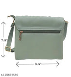 Magnifique Premium PU Sling Bag, solid net pattern, 2 compartments, free size (9in x 3in x 8in), white handbag for women, India-made