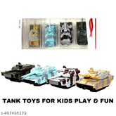 Multicolor die-cast metal army tank set for kids, detailed design with push-back action, no batteries required, safe and durable children's toy from Gift Gallery