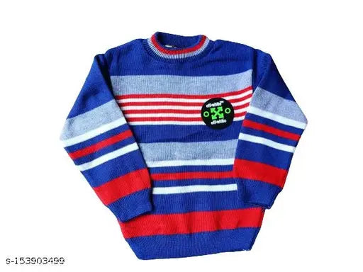 Blue wool Ruaa Fashion winter warm fleece baby boy set (9-12M) - Solid design, stretchable comfort