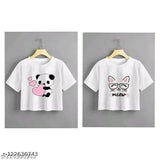 Cotton blend short-sleeve printed t-shirts for women - classic designer style from India