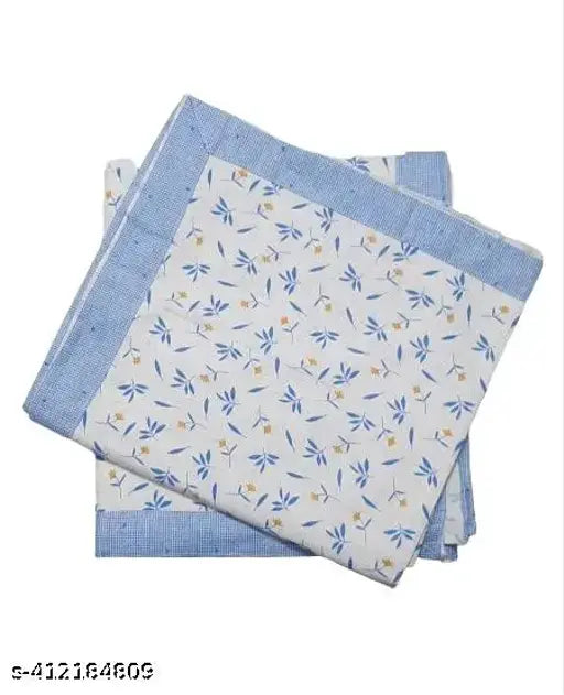 Multicolor gold leaf cotton botanical-print summer flat sheets for single bed, pack of 2 with awesome border detail, ideal for adult sleep