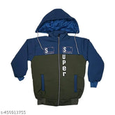 Boys nylon blend full sleeve winter jacket, colorblock design, funky and stylish for winter outings