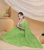 Georgette traditional ethnic long Anarkali gown and Maxi Dress, vibrant bandhani print, sleeveless design for women