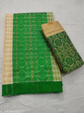 Traditional Assamese Mekhla Chador in chiffon with embroidered blouse, length 250 cm (Mekhla), 280 cm (Chador), 90 cm (Blouse). Handwoven Indian saree set