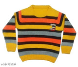 Acrylic striped sweater for boys, colorblocked pattern, 9-12 months size