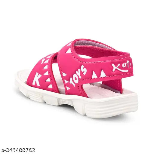 Pink cotton sandal with TPR sole, featuring an angry birds pattern and buckle fastening. Ideal for boys aged 9-12 months, high quality made in India