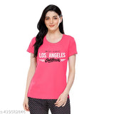 Soft cotton women's pyjama set with printed design - Comfortable sleepwear in versatile sizes