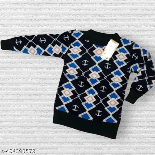 Stylish and trendy boys' wool sweaters (pack of 2), vibrant printed designs, perfect for layering in colder months, India origin