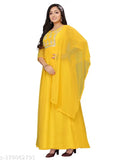 Georgette, embroidered KAVERIYELLOW blouse with three-quarter sleeves, Indian women's fashion