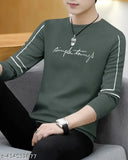 White pure cotton men's regular fit printed round neck t-shirt, full sleeves, ultra-soft style