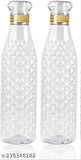 Transparent 1-liter diamond water bottles, perfect for fridge, home office, sports, and travel. Multi-pack of 2 PCs with 10cm breadth, height, and length. Made of plastic, ideal for school and kitchen use in India
