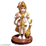 Polymarble gold foil Hanumanji idol (10cm), Indian religious decor showpiece for home pooja