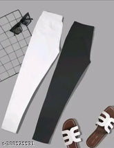 Cotton blend striped jeggings pack of 2 for girls and women, ankle length and stretchable