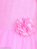 Pink net gown, sleeveless girls party wear for kids aged 1-2 years or 2-3 years, toy balloon design, Indian origin