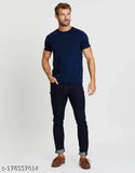 Colorblocked polycotton men's t-shirt, short sleeves, size M (chest size: 40 in), India origin