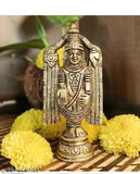 Brass Venkateswara Idol, 11cm tall, intricately detailed Hindu showpiece for home decor or Pooja Samagri, depicts Lord Balaji - Tirupati Idol God Statue