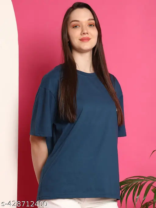 Cotton printed oversize t-shirt, women's casual wear in multiple sizes, vibrant design