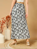 Floral printed crepe A-line long skirt, timeless elegance on display