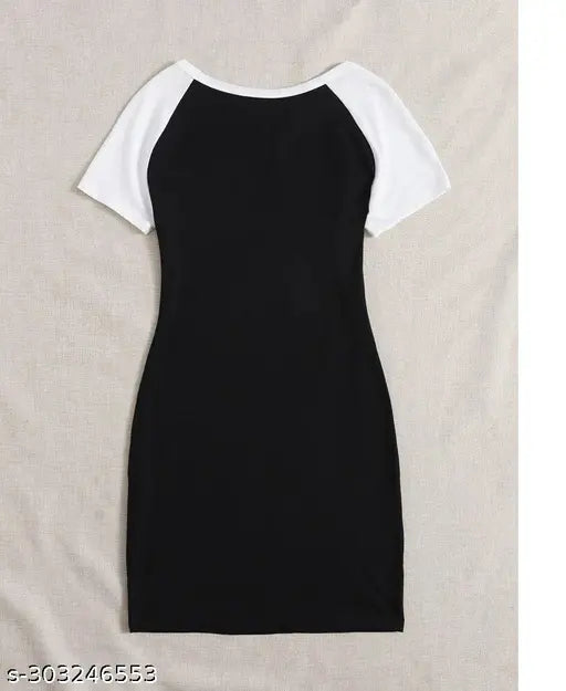 Girls' party wear knee-length stretchable polyester midi dress (bodycon), self-design net, short sleeves, cotton blend fabric. India origin