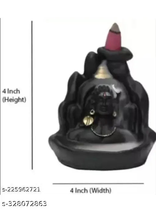 Handcrafted Adiyogi Shiva statue with backflow incense holder, premium polyresin figurine, Indian artisan-made