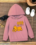 Navy blue kids cotton blend sweatshirt & hoodie. Durable, odorless, anti-fading printed design. Sizes range from 6-14 years, made in India