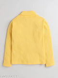 Yellow acrylic embroidery top, modern dress for girls, long sleeves