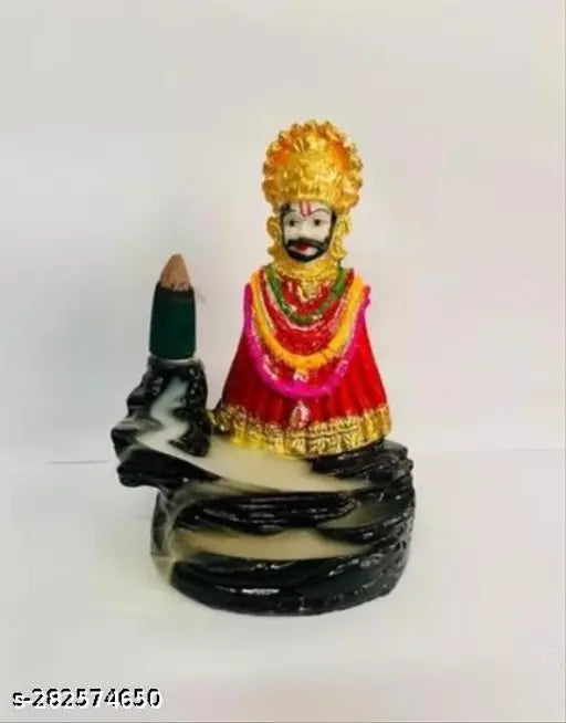 Poly Resin Khatushyam backflow home decor item, Indian backflow incense cone statue with amazing smoke backflow effect