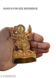 Golden brass Goddess Kali Mata statue, 11cm tall. Vintage Indian decor showpiece