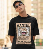 One Piece Gear 5 Anime printed cotton t-shirt for men, both sides, short sleeves, featuring vibrant graphics. Model is 6'0 tall and wearing size L