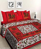 Cotton floral Jaipuri bedsheets combo with 4 pillow covers, traditional Indian design