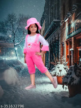 Winter Dress Pink Pack of 1, wool three-quarter sleeve self-design net winter wear for kids on hanger