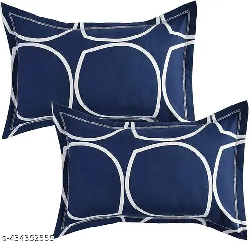 Glace cotton geometric double bedsheet set, 2 pillow covers (78x72+10, 28x18). Perfect fit for 8-inch high, 6x6 ft mattresses. Elasticated and machine washable