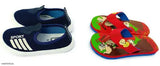 Kids canvas casual shoes & PVC slippers combo for toddlers, slip-on design with elastic back band - 2 pairs, size range: 2-2.5 Years, 2.5-3 Years, 3-3.5 Years, 3.5-4 Years, 4-4.5 Years, 4.5-5 Years, 5-5.5 Years, 5.5-6 Years, made in India