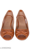 Stylish brown synthetic leather bellies (BROWN) by MAHI & LOOKS - slip-on ballerinas for women's feet