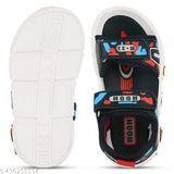 Dark blue printed Velcro outdoor shoes for children ages 15 years, waterproof and durable rubber sole