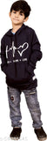 Black wool boys sweatshirt & hoodie, printed design for comfortable 13-14 years winter style