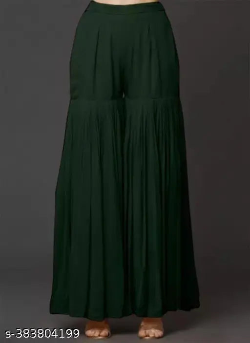 Georgette Yellow Kurta Sharara Set with Embellished Dupatta - Indian embroidered women's wedding wear