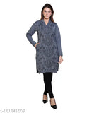 Woolen straight kurta, 100% wool, printed combo, free size (Bust Size: 18in, Size Length: 36in), perfect for winter wear