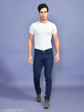 Stylish solid denim men's jeans from India, size 32 - Fashionable mid-rise cotton crafted jean for men's regular fit