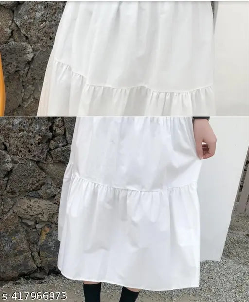 Beautiful rayon midi skirt for girls & women, solid net, free size, Indian origin