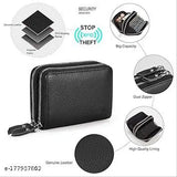 Light brown leather 9-slot vertical wallet for men and women - Holds debit/credit cards, cash, IDs, and business cards