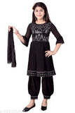Three-quarter sleeve kids dresses, good quality georgette fabric, self-designed by Vaibhav Kids Wear. Cute for girls aged 3-11 years, made in India