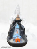 Resin Adi Shankara Kedarnath Temple Backflow Smoke Fountain, home decor and puja accessory, includes 21 backflow cones/dhoop, 10cmL x 12cmH x 7cmW