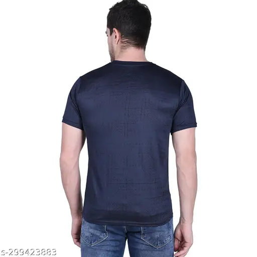 Men's cotton blend round neck half sleeves t-shirt, ultra soft, comfortable, lightweight - SANRITI ENTERPRISES