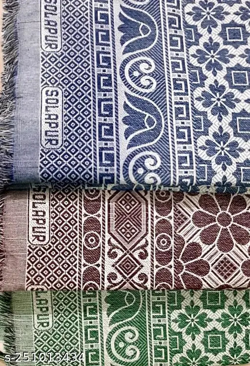 Floral print cotton Solapur Chaddar pack of 3. Premium quality, versatile use, easy care blankets