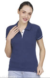 Stylish trendy cotton women's t-shirt, solid color, short sleeves, size S (34in bust, 25in length)