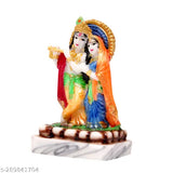 Marbel Radha Krishna ji Statue (Multicolor), intricately carved, 6cmx8cmx14cm, symbolizing divine love & spiritual harmony