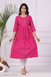 Rayon Anarkali gown with three-quarter sleeves, printed combo for girls, high demand party kurti, Indian origin