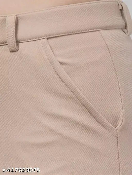 Solid cotton-blend cargo pants for women - Stylish, versatile, and comfortable clothing from India